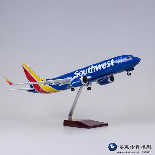 美国西南航空飞机模型带灯737