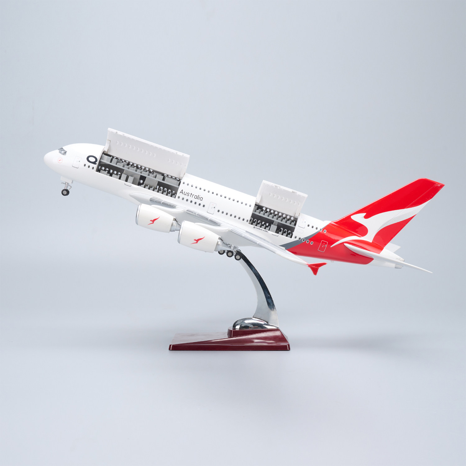 带灯可开舱盖澳大利亚航空空客A380仿真客机飞机模型收藏摆件礼物