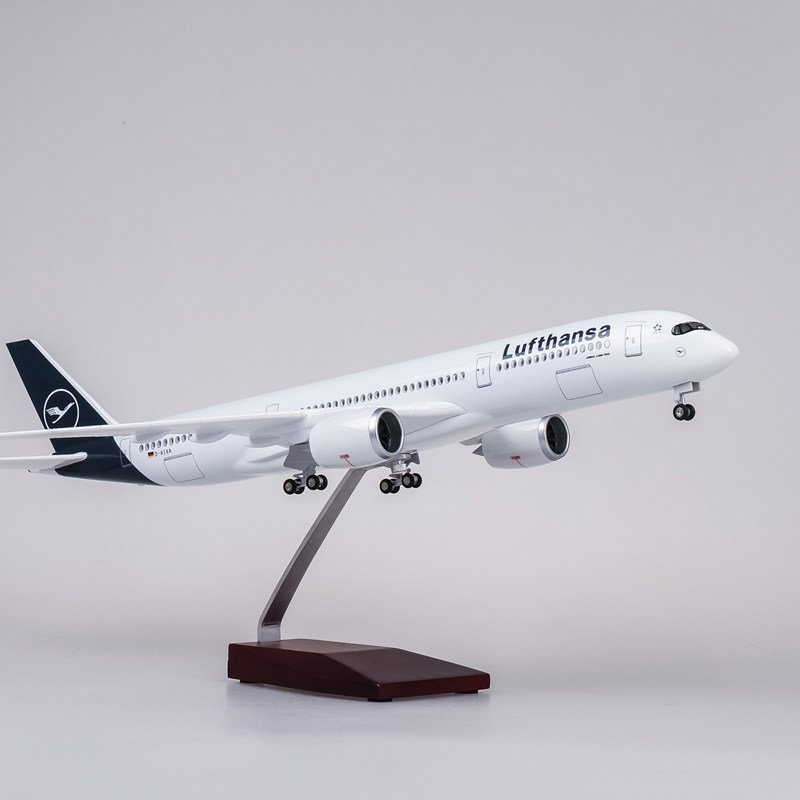 带灯47德国汉莎航空飞机模型空客A350仿真客机350航模lufthansa
