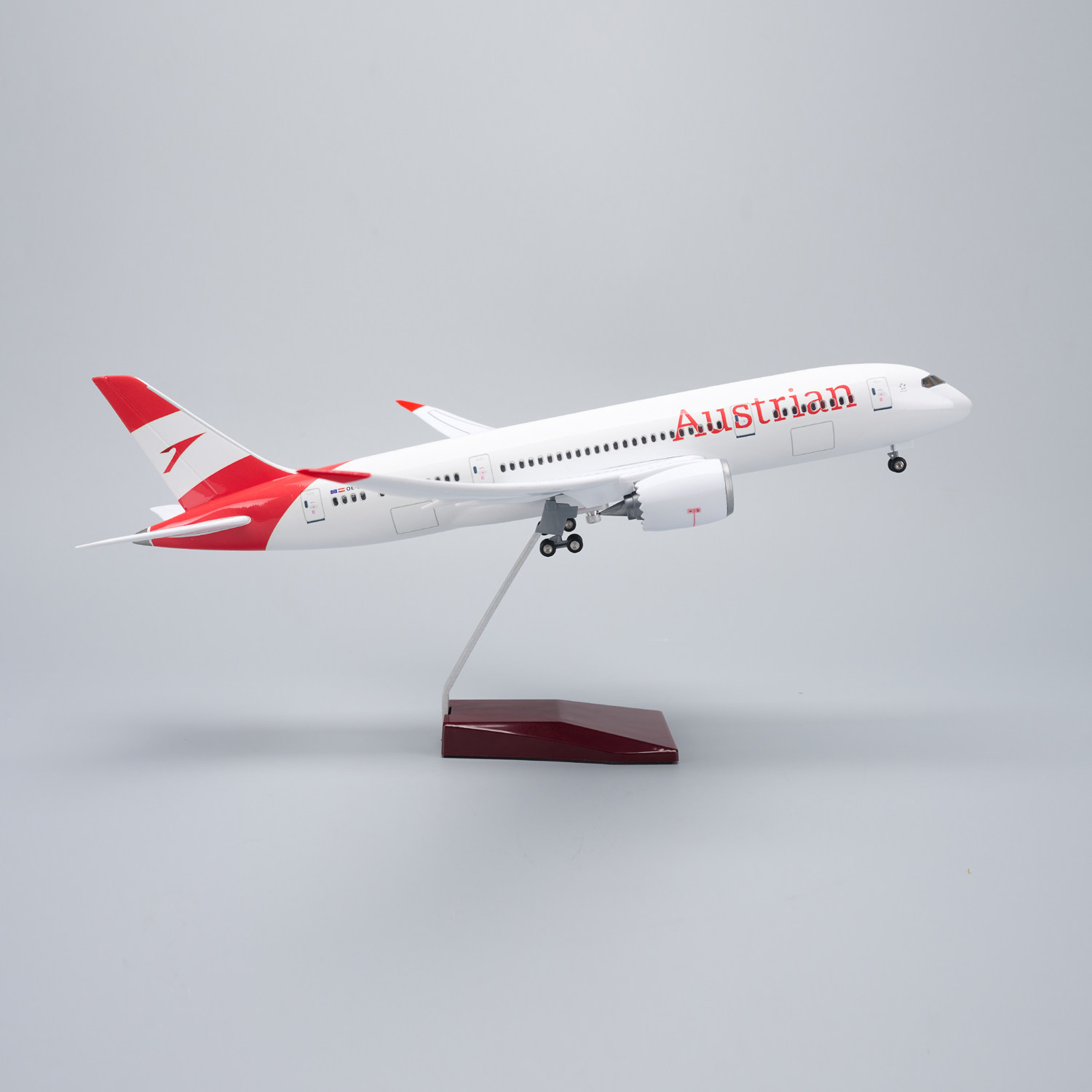 带灯仿真奥地利航空波音787客机飞机模型43cm摆件礼物品Austrian