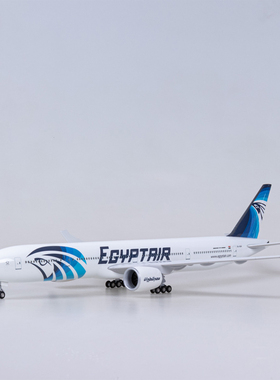 【带轮子带灯】埃及航空埃航客机飞机模型波音777仿真拼装民航300