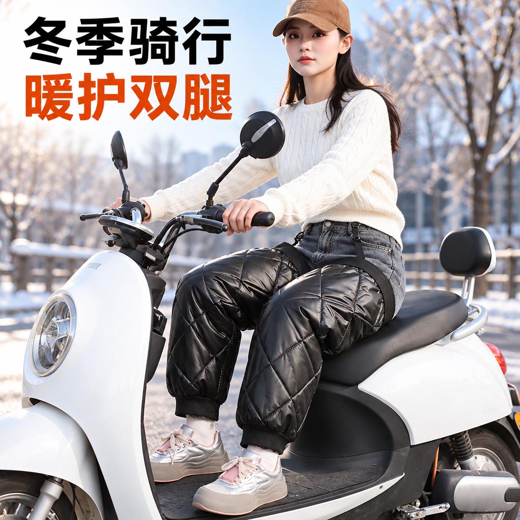 电动车摩托加绒挡风保暖护膝