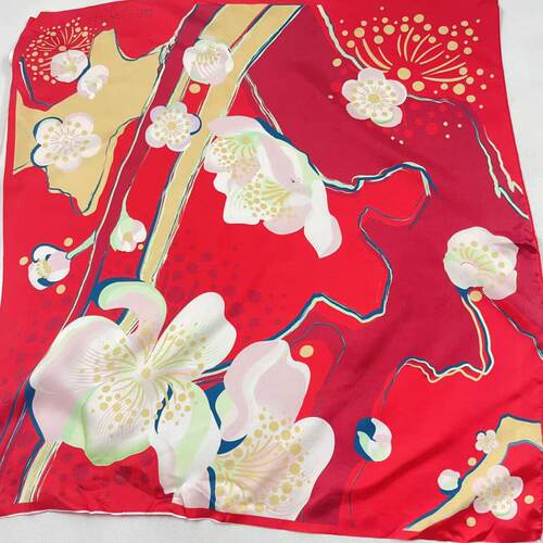 真丝斜纹绸小方巾布料围巾半成品55CM左右时尚优雅花色小领巾