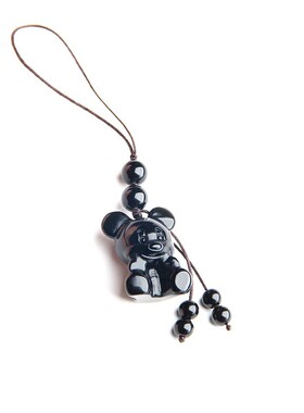 天然黑曜石吊坠米老鼠挂件