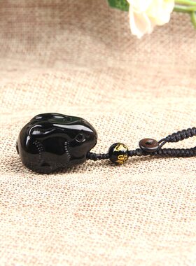 黑曜石水晶兔子挂件生肖兔挂坠