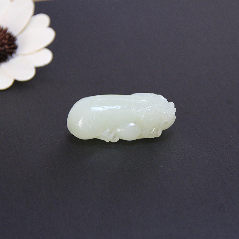 天然和田玉貔貅吊坠挂坠 玉貔貅项链项坠 男女款玉石玉貔貅挂件