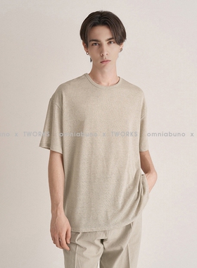 亚麻T恤短袖男汉麻上衣休闲老钱复古透气速干棉麻凉感针织弹力夏