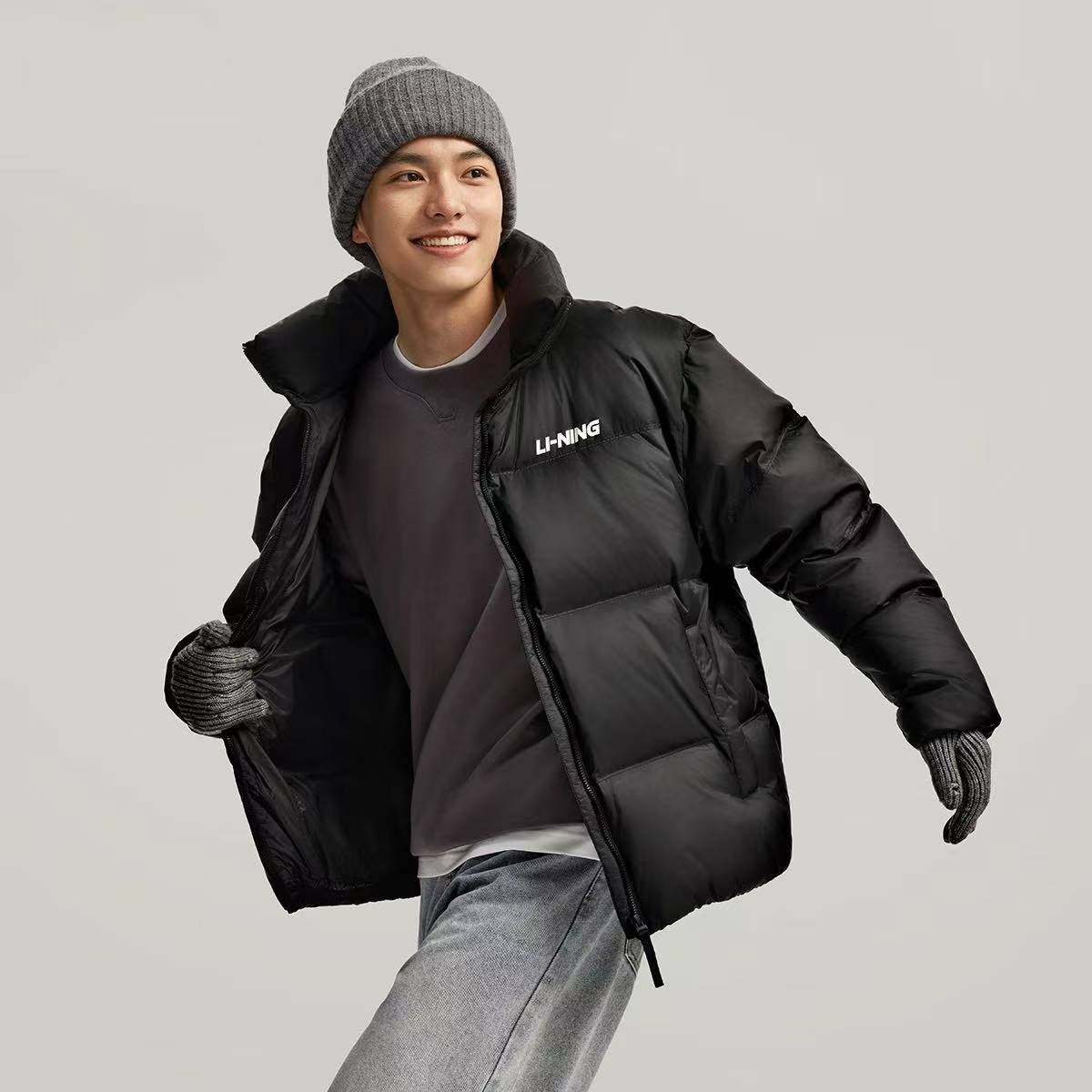 李宁2025AW火锅羽绒系列运动生活防风防泼水抗静电厚款羽绒服