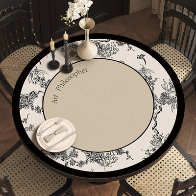 至佑圆桌垫庄园台布复古pvc美式
