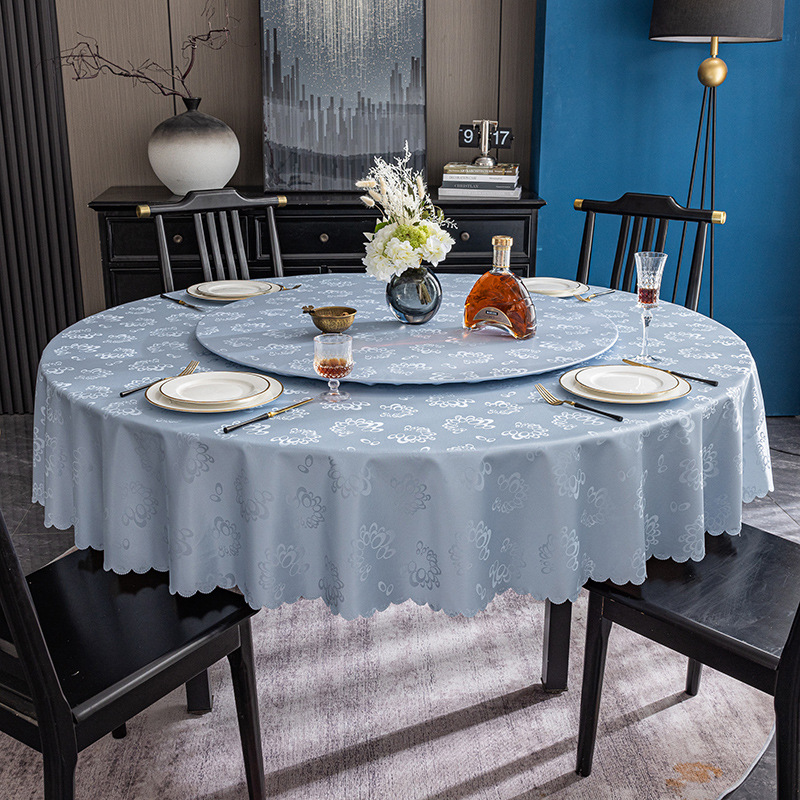 至佑欧式PU防水防油带转盘桌布