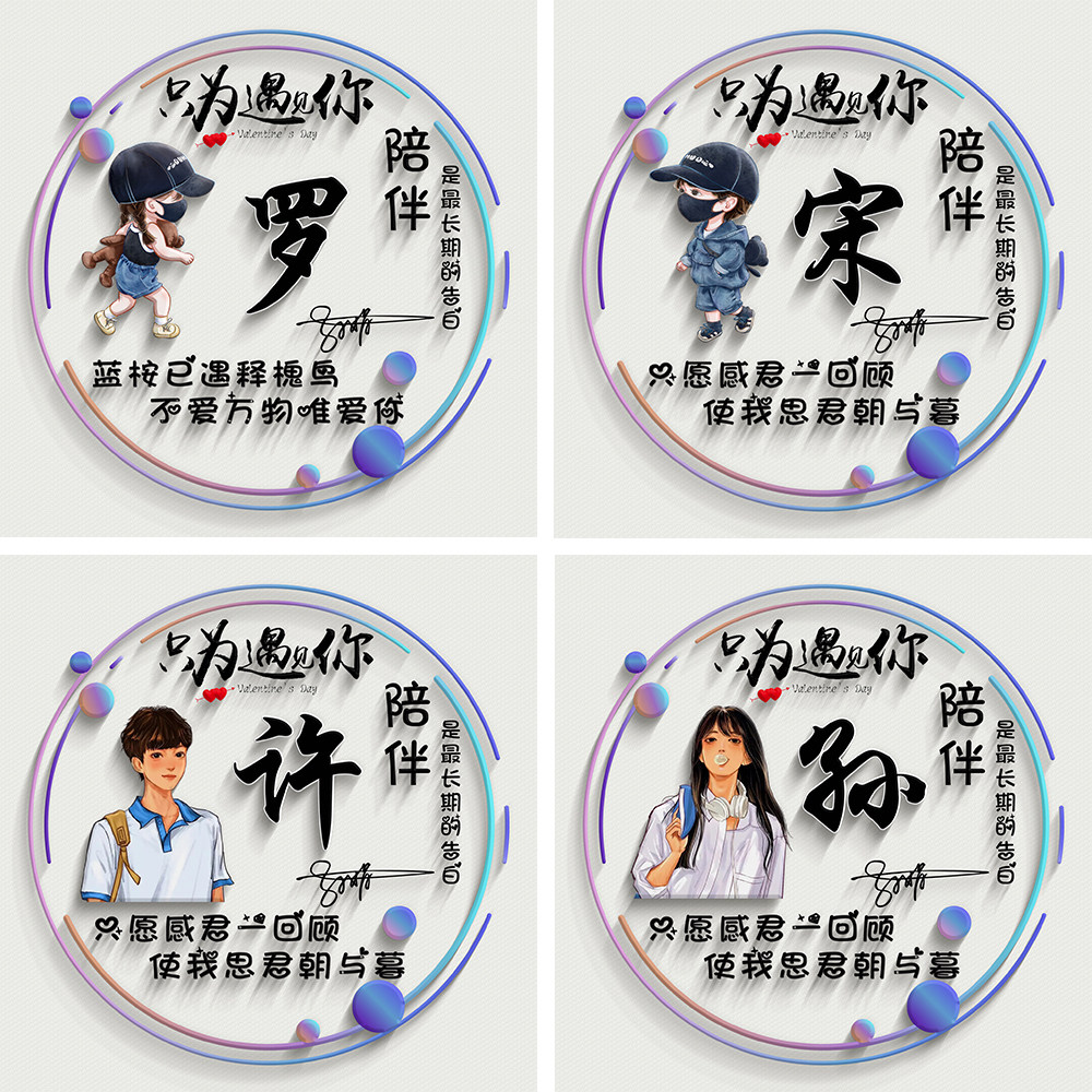 微信卡通头像定制情侣男人女生姓氏名字抖音专属签名图片设计制作