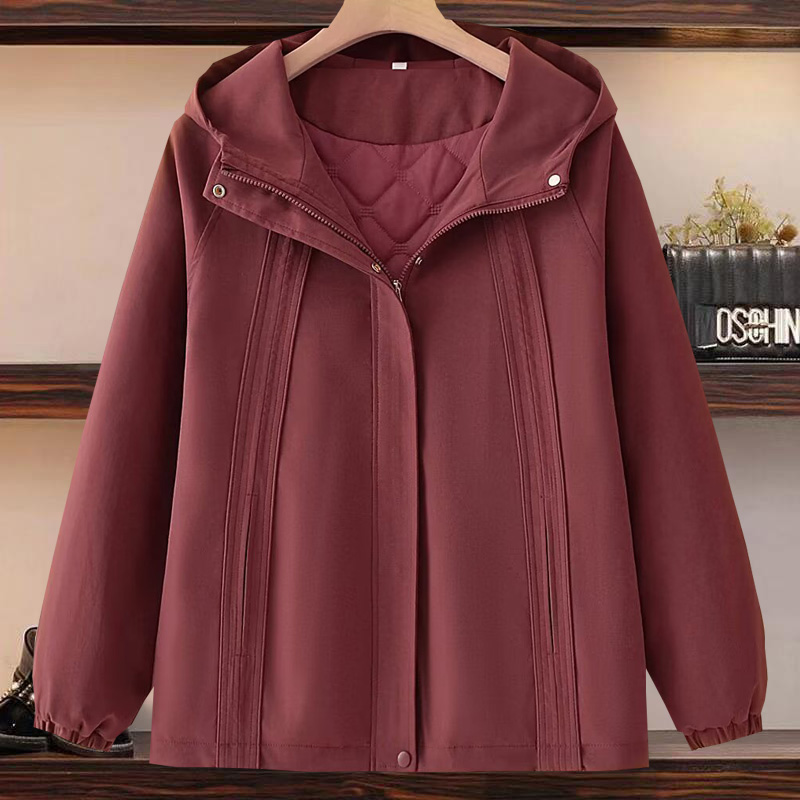 秋冬装夹棉连帽遮肉休闲棉衣外套