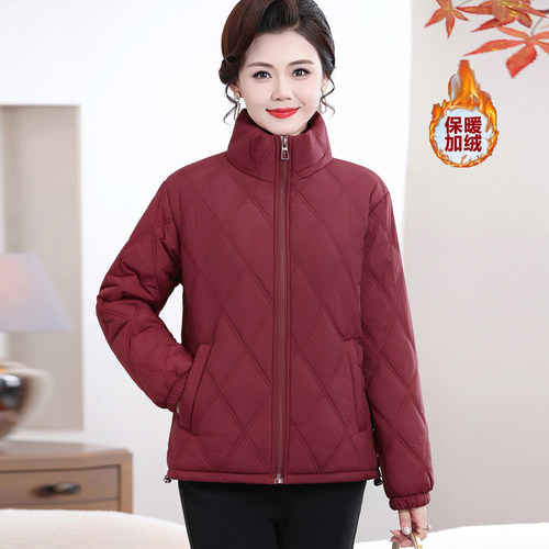 时尚加绒夹棉加厚保暖棉衣妈妈