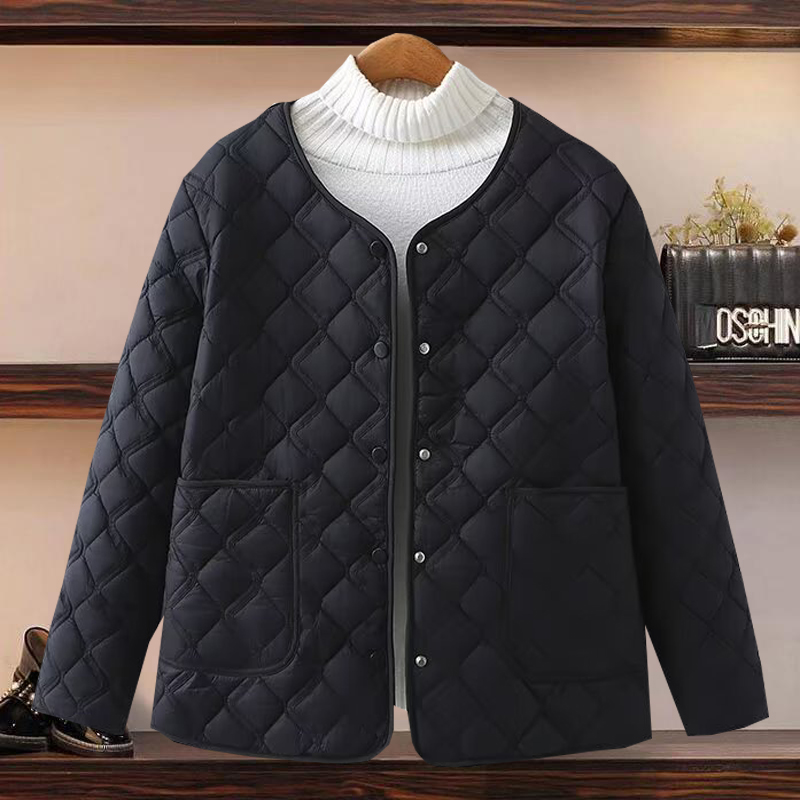 长袖圆领口袋时尚棉衣棉袄