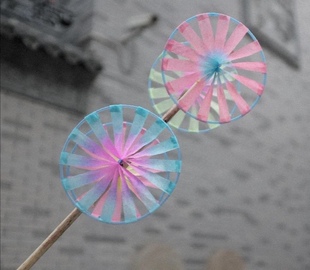 四轮两鼓老北京传统风车手工风车庙会风车财神风车高粱杆泥鼓风车