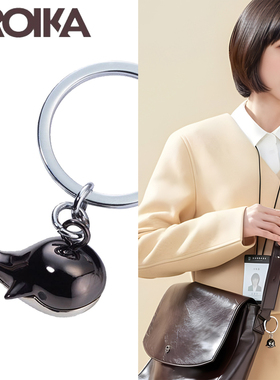 德国TROIKA钥匙扣链圈包包挂件奇怪的律师朴恩斌同款黑色小鲸鱼