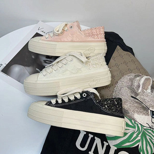 网红街拍板鞋 ins潮韩版 学生休闲鞋 女2023春夏新款 女 帆布鞋