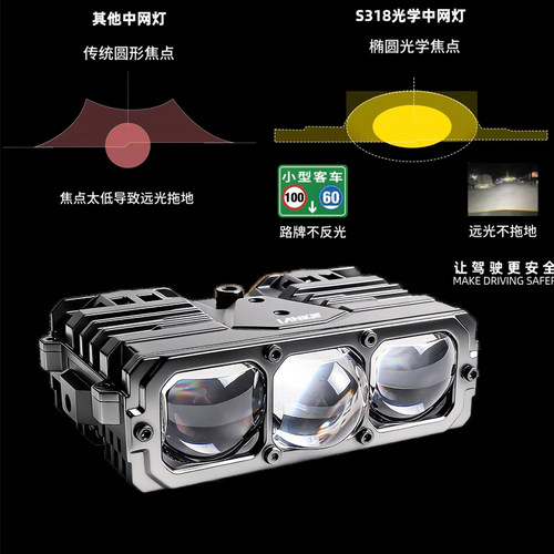 低功率高亮度电摩灯全新激光远射