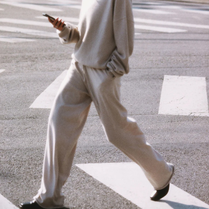 现货外贸 荷兰北欧春夏女士休闲抽绳垂感百搭棉羊绒针织阔腿裤 - 远洋外贸羊绒出品