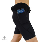 BESUTO运动健身跑步马拉松越野速干三四分男女半弹紧身裤 手机水壶