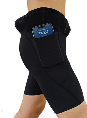 BESUTO运动健身跑步马拉松越野速干三四分男女半弹紧身裤手机水壶