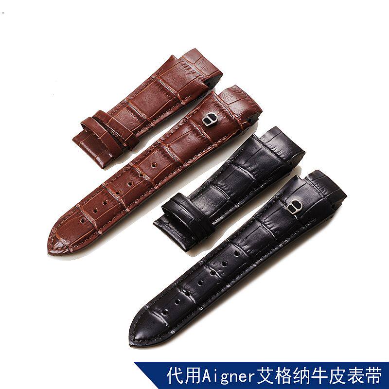 Apes真皮表带 代用aigner 硬头颗 艾格纳 28*22 凸宽21手表配件