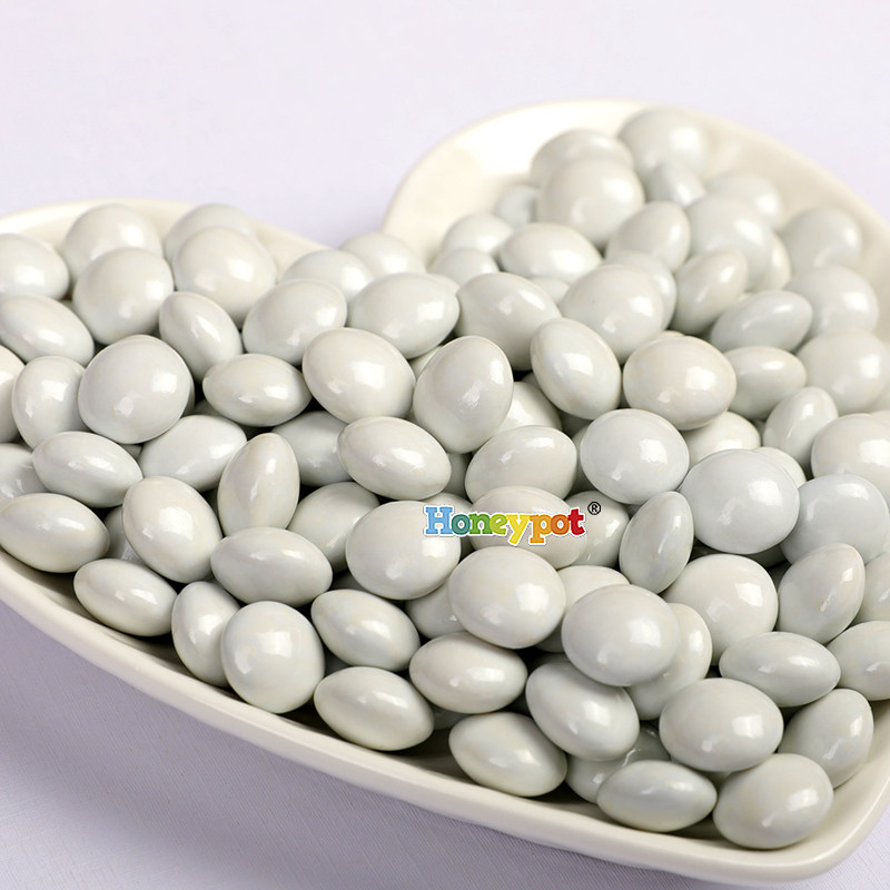 白色小药丸巧克力牛奶巧克力豆朱古力MM豆彩色糖豆糖果散装