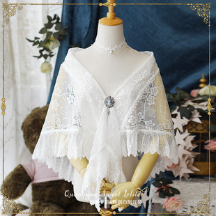 搭配三角巾花边围巾夏季 自制 洋装 精致 梅影中式 蕾丝披肩