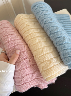 feytiy 奶油麻花 定制羊毛围巾软糯加厚针织围脖男女秋冬保暖百搭