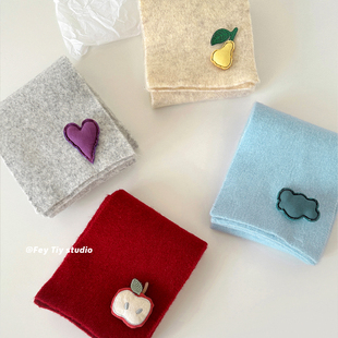 保暖百搭围脖 加厚细腻柔软针织围巾女可爱卡通冬季 feytiy 高品质