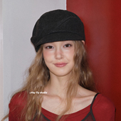 可翻边毛呢秋冬新款 feytiy 复古时髦护耳报童帽 八角帽显脸小百搭