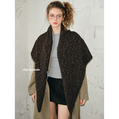 高级感混色软糯保暖大三角巾披肩