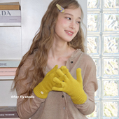 保暖纯色 可触屏分指针织手套女100%羊毛手套冬季 feytiy 澳洲羊毛