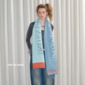 feytiy 百搭保暖围脖男 时尚 双面撞色字母针织围巾女冬季 2025新款