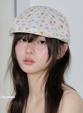 feytiy 定制小fafa 前进帽修饰脸型春季新款棉麻百搭显脸小蓓蕾帽