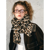 豹纹围巾秋冬保暖百搭2025新款 feytiy 时髦复古 针织披肩围脖男女