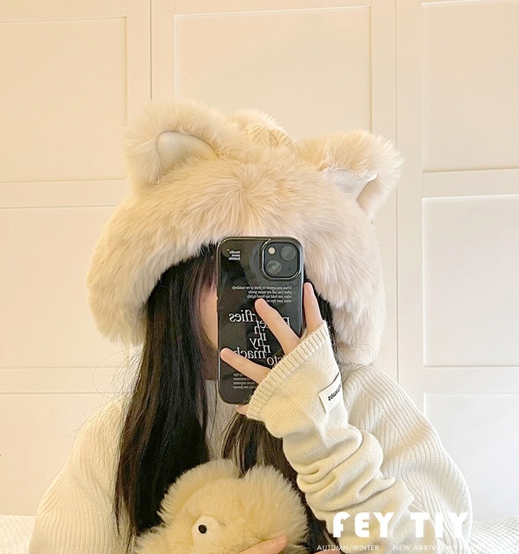 小狼帽~定制丰满毛毛可爱毛绒帽子女秋冬保暖加厚东北护耳帽骑车,服饰配件/皮带/帽子/围巾,帽子,淘宝优惠券,粉丝福利购,淘宝优惠卷