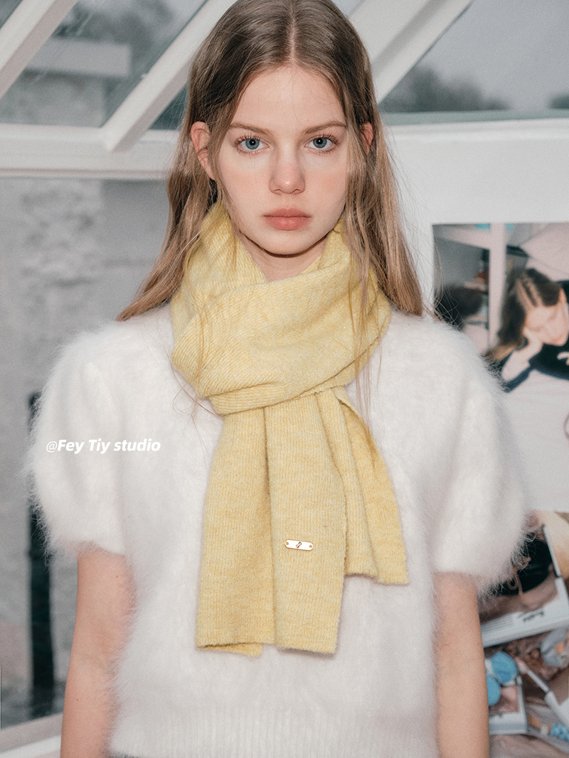 精选定制含羊毛针织保暖围巾情侣