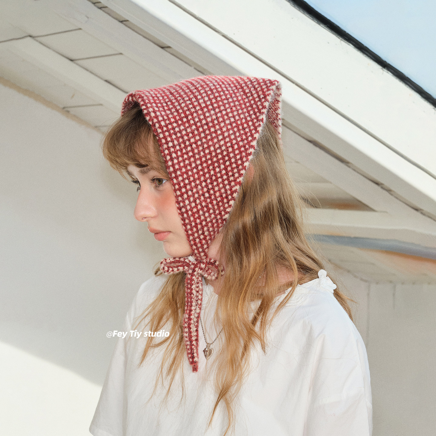 feytiy 古早感秋冬针织复古时髦格子百搭三角巾 毛线包头头巾围巾,服饰配件/皮带/帽子/围巾,围巾/丝巾/披肩,淘宝优惠券,粉丝福利购,淘宝优惠卷