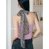 围巾女韩 时髦豹纹长条丝巾2025春夏飘带绑发薄款 feytiy 原创定制