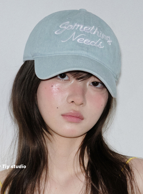 feytiy 天使蓝 清新简约字母刺绣棒球帽女百搭春夏季显脸小鸭舌帽