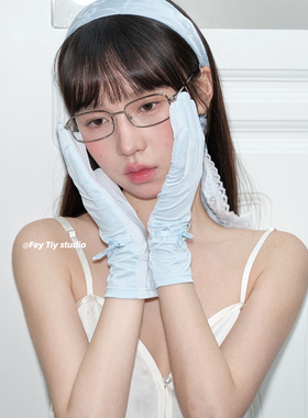 feytiy 短款可触屏的防晒手套夏季新款冰丝防紫外线五指手套女韩