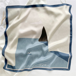 超美方巾小丝巾发带绑包包多功能文艺感空调间护颈领巾 卡普里岛