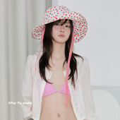 遮阳防晒盆帽 棉麻波点渔夫帽女大帽檐春夏新款 feytiy 复古日杂风