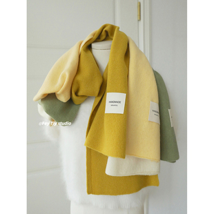 保暖纯色百搭米色围脖披肩男女情侣 澳洲纯羊毛100%wool围巾秋冬季