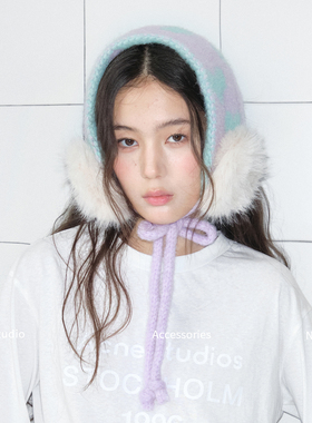 不费力少女感清新针织护耳耳暖