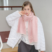 高品质加厚柔软边框针织围巾 feytiy baby粉 秋冬保暖加大围脖女