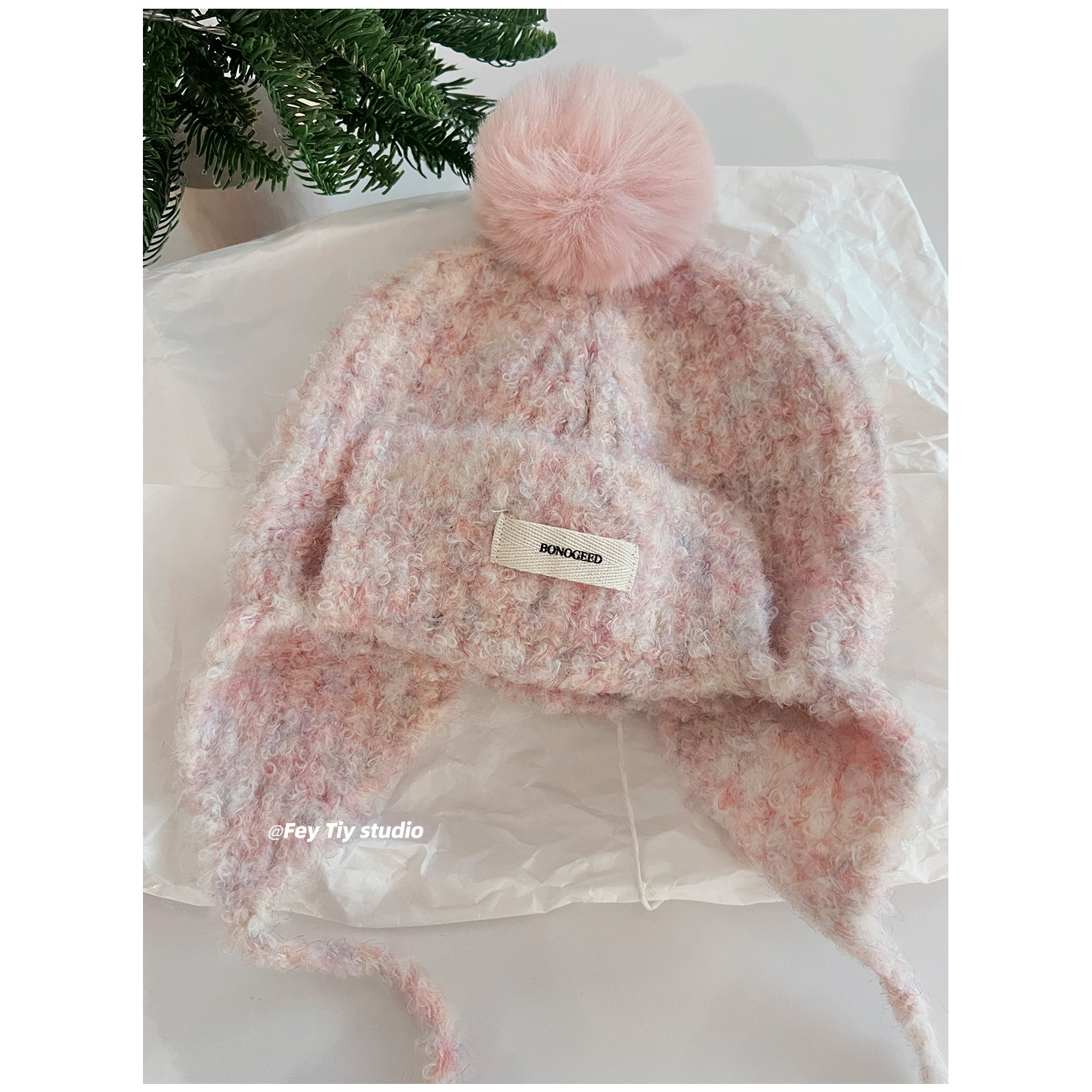 feytiy 洋气毛球护耳针织帽显脸小 秋冬毛线保暖防寒飞行雷锋帽女,服饰配件/皮带/帽子/围巾,帽子,淘宝优惠券,粉丝福利购,淘宝优惠卷