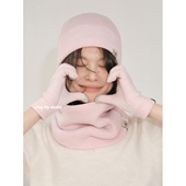 定制款 马卡龙色三件套秋冬加绒户外滑雪帽子围脖手套保暖防寒防风