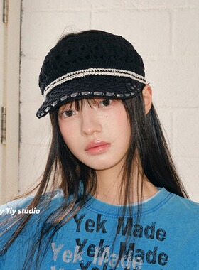 复古时髦手钩防uva帽檐棒球帽女